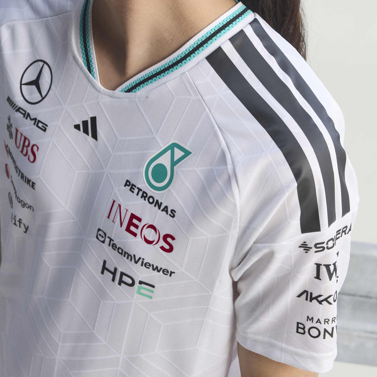 + Mercedes AMG Petronas F1 Team Driver Jersey Authentic 'White'