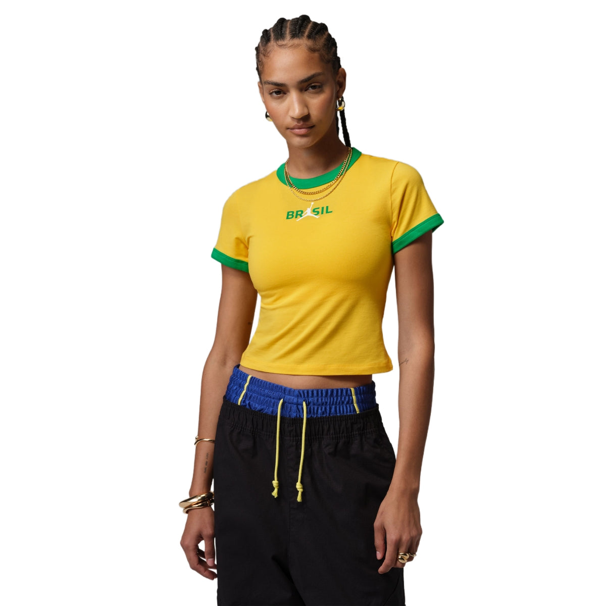 + Brasil Futebol Wmns Graphic Brasil Crewneck Top 'Varsity Maize'
