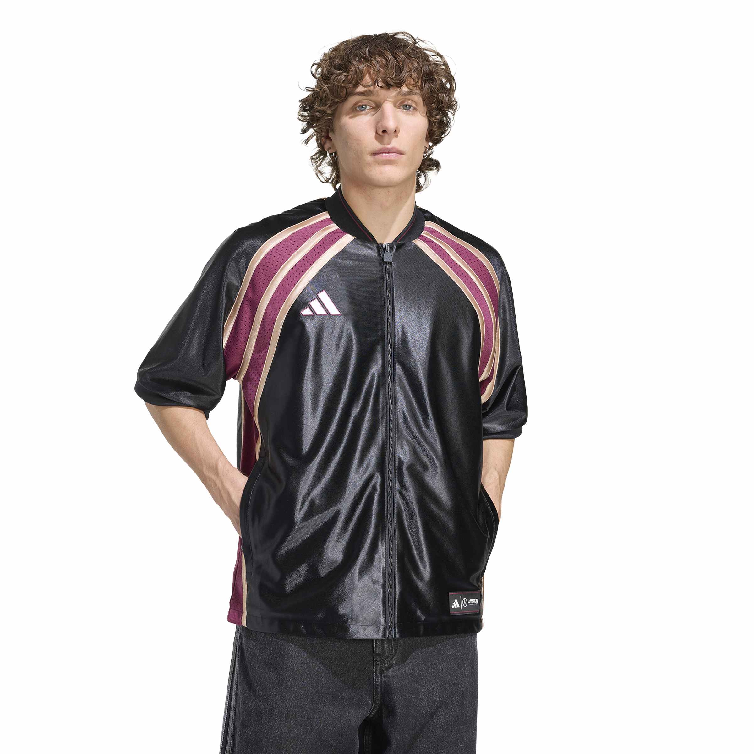 + Mercedes AMG Petronas F1 Las Vegas Baseball Shirt 'Victory Crimson'