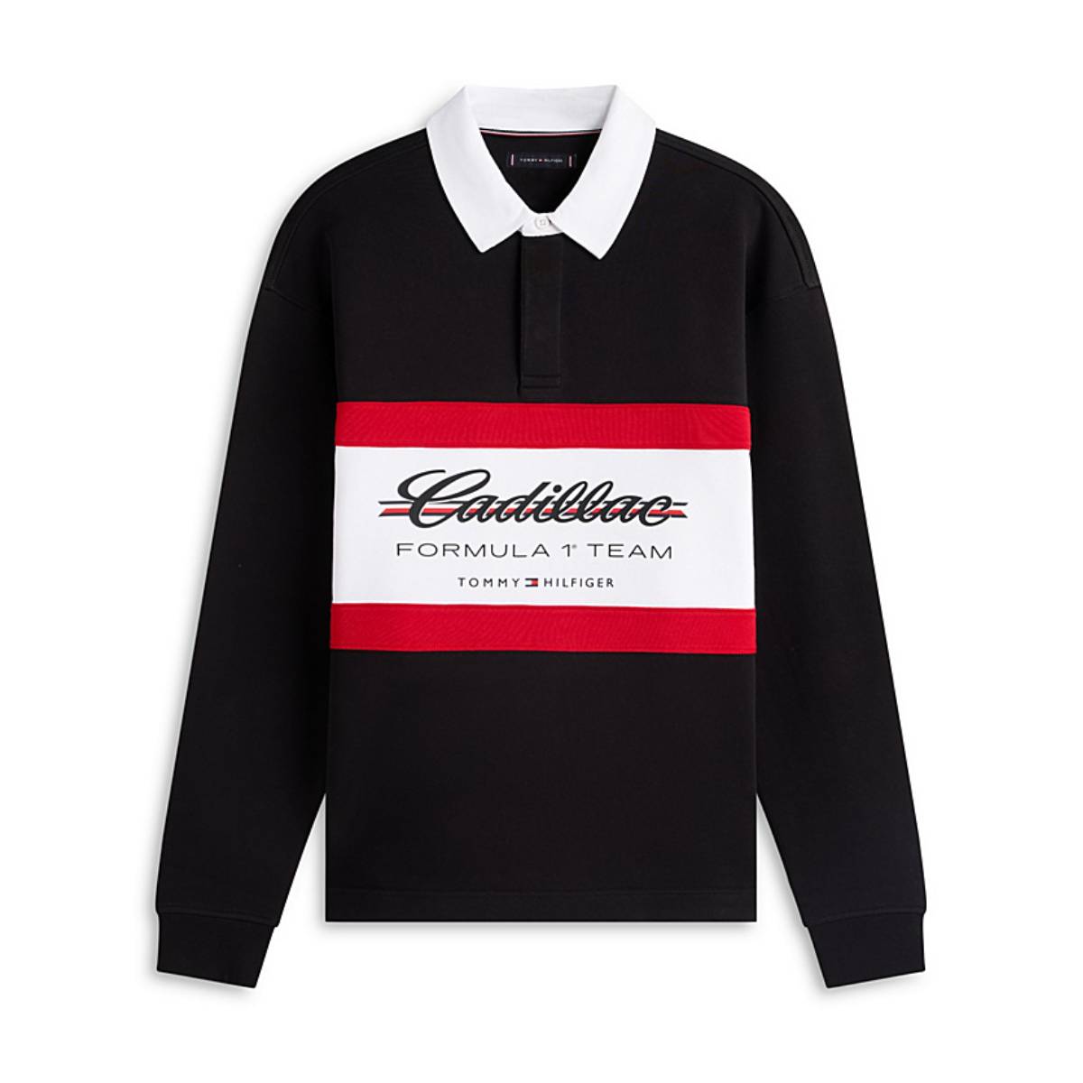 + Cadilac F1 Team Panelled Rugby Shirt 'Black'