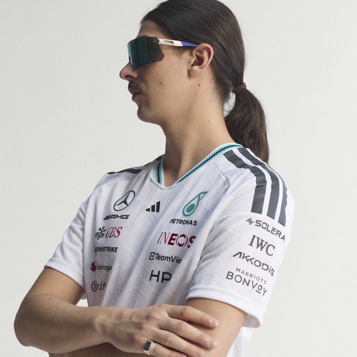 + Mercedes AMG Petronas F1 Team Driver Jersey Authentic 'White'