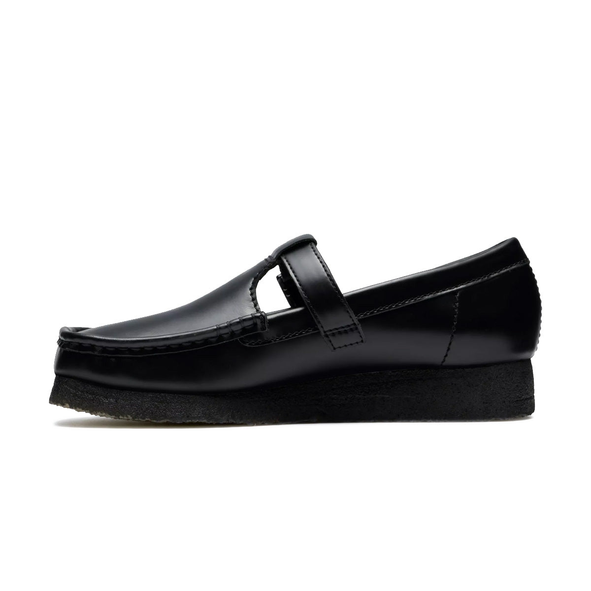 Wallabee T Bar 'Black Hi Shine Leather'
