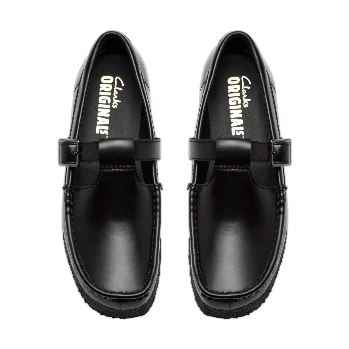 Wallabee T Bar 'Black Hi Shine Leather'