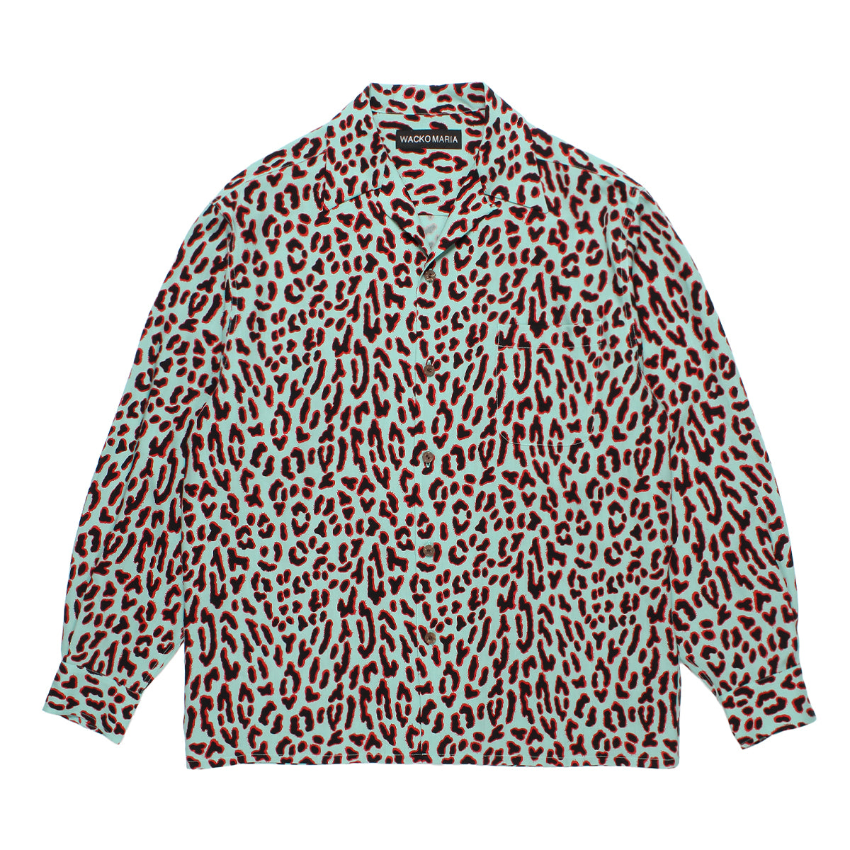 Leopard Type 1 L/S Hawaiian Shirt 'Mint'