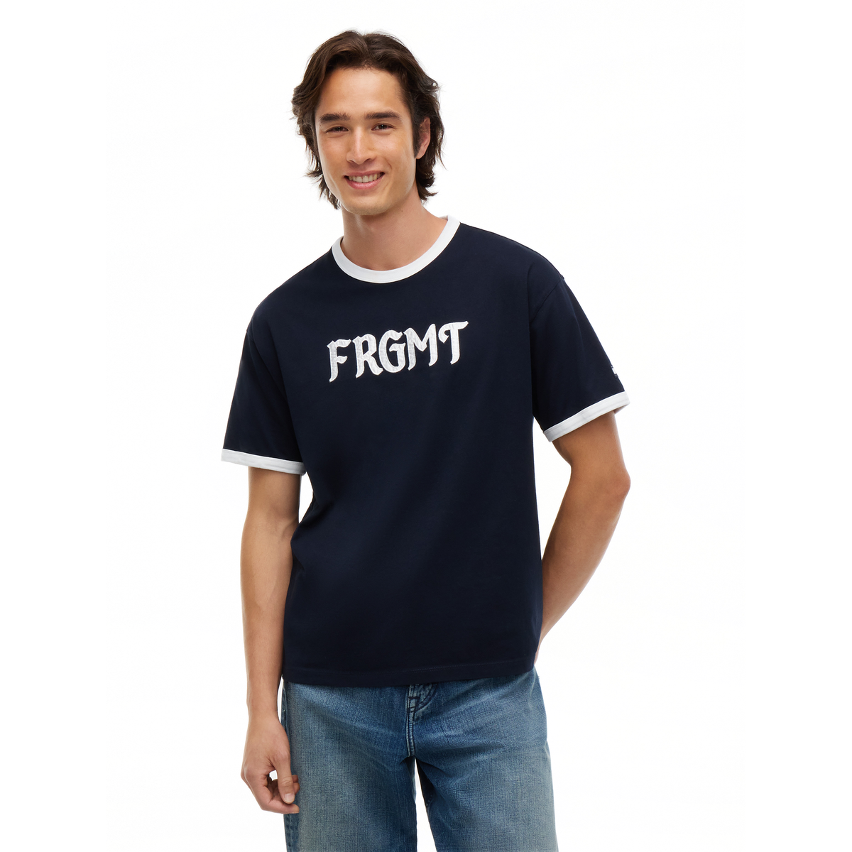 + Fragment Logo Ringer Tee 'Navy Blue'