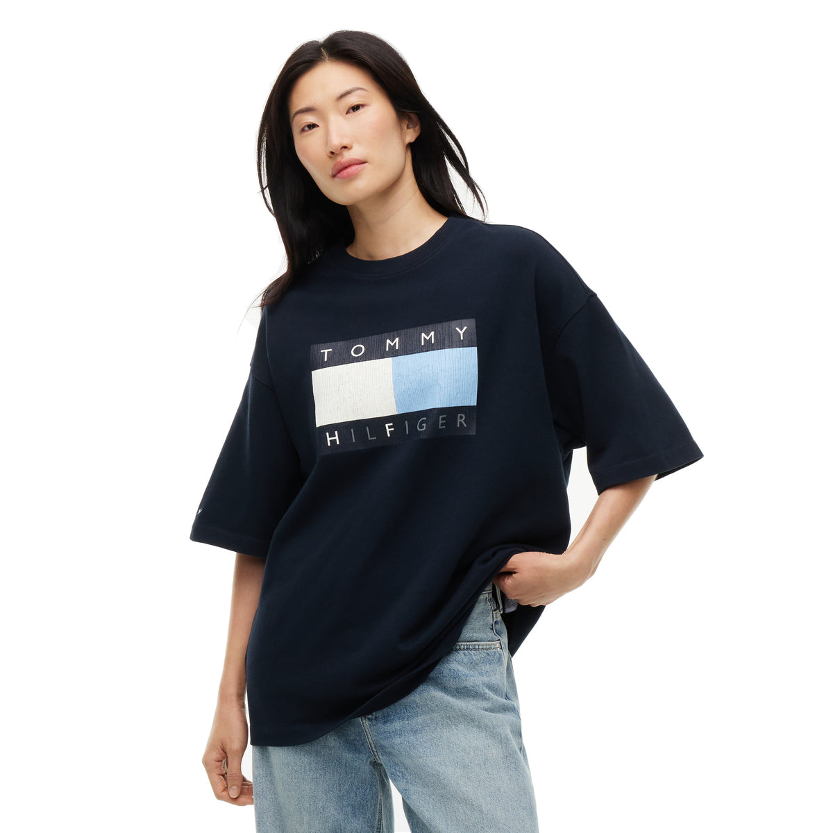 + Fragment Distressed Flag Tee 'Navy Blue'