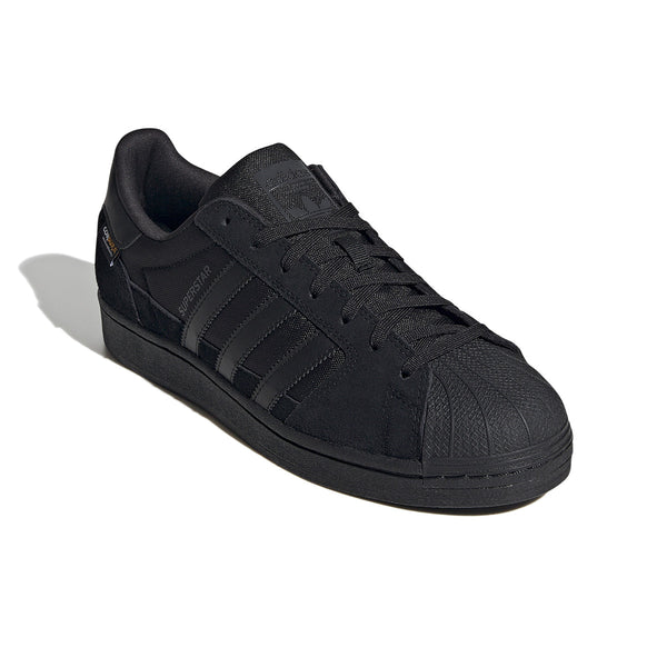 Adidas superstar all black suede best sale