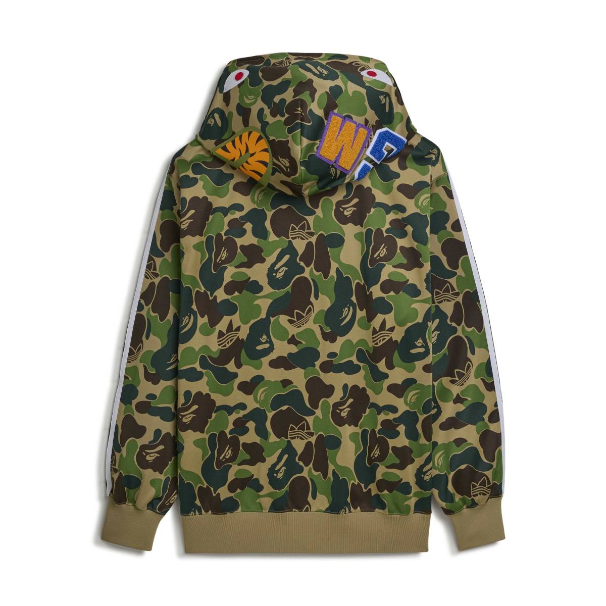 + BAPE Shark Track Hoodie Jacket 'Crew Green'