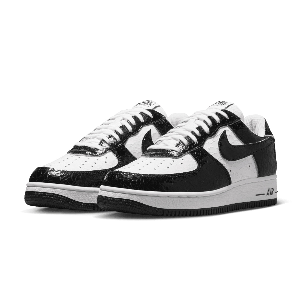 Air Force 1 Cracked Leather 'Black White'