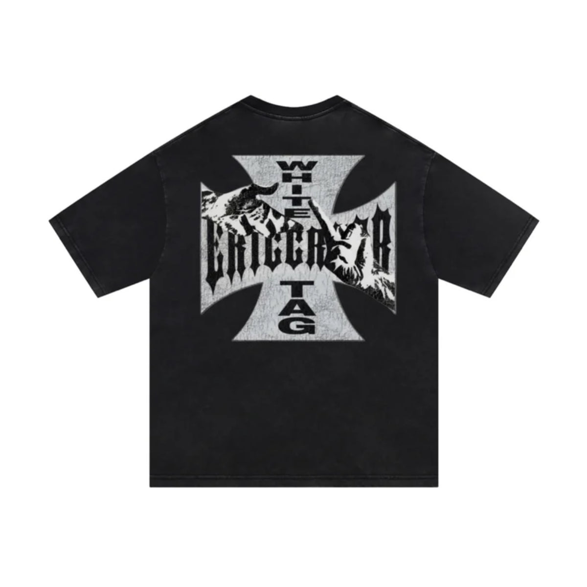 White Tag "I Don't Need Your Help" Iron Cross Tee