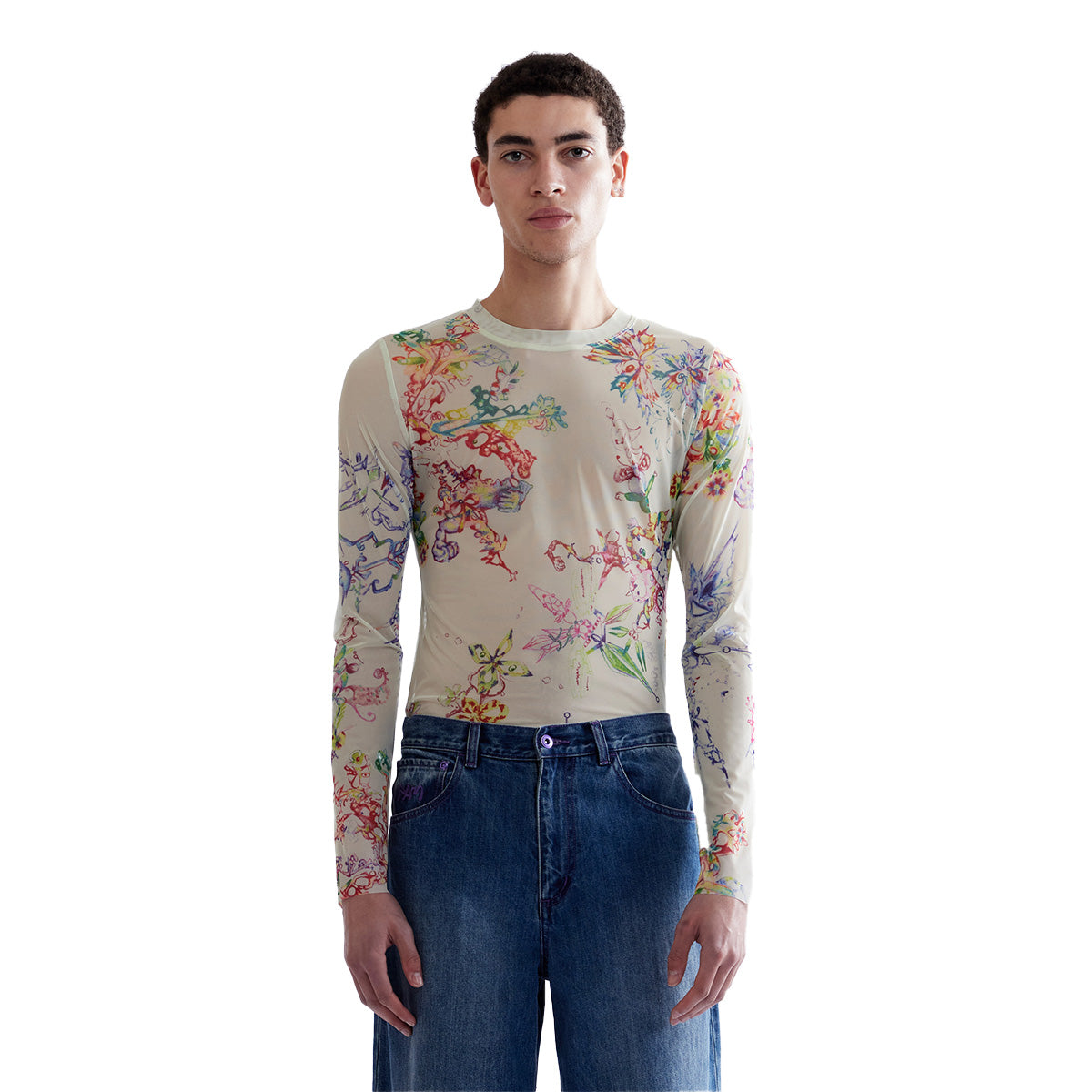 + Coco Star Fractal Mesh Top 'AOP'