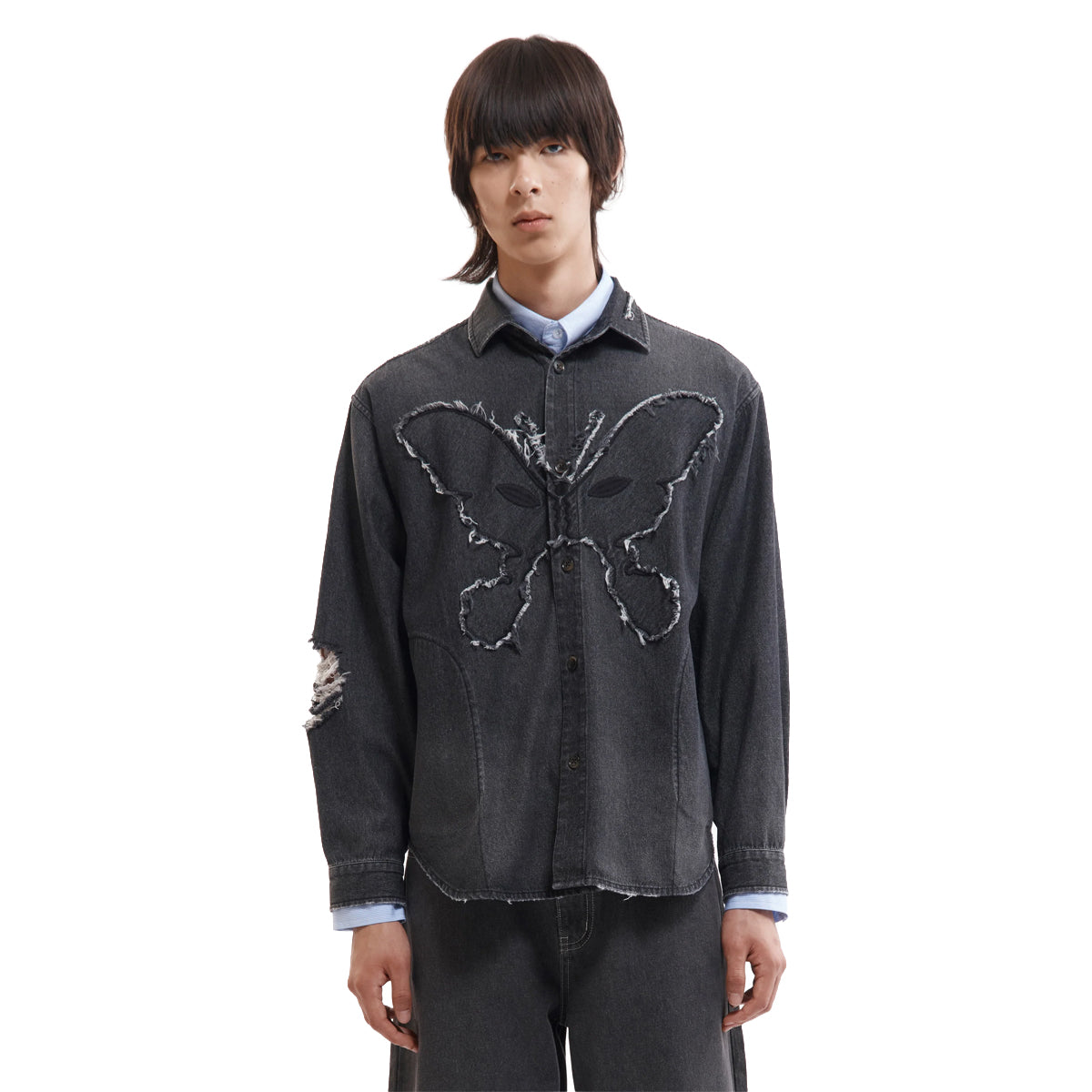 Moments In Love Overshirt 'Black Chambray'
