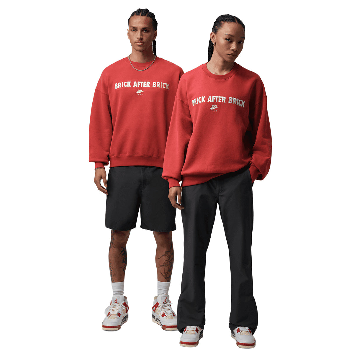 + Nigel Sylvester Brick After Brick Fleece Crew-Neck Sweatshirt 'Cinnabar'