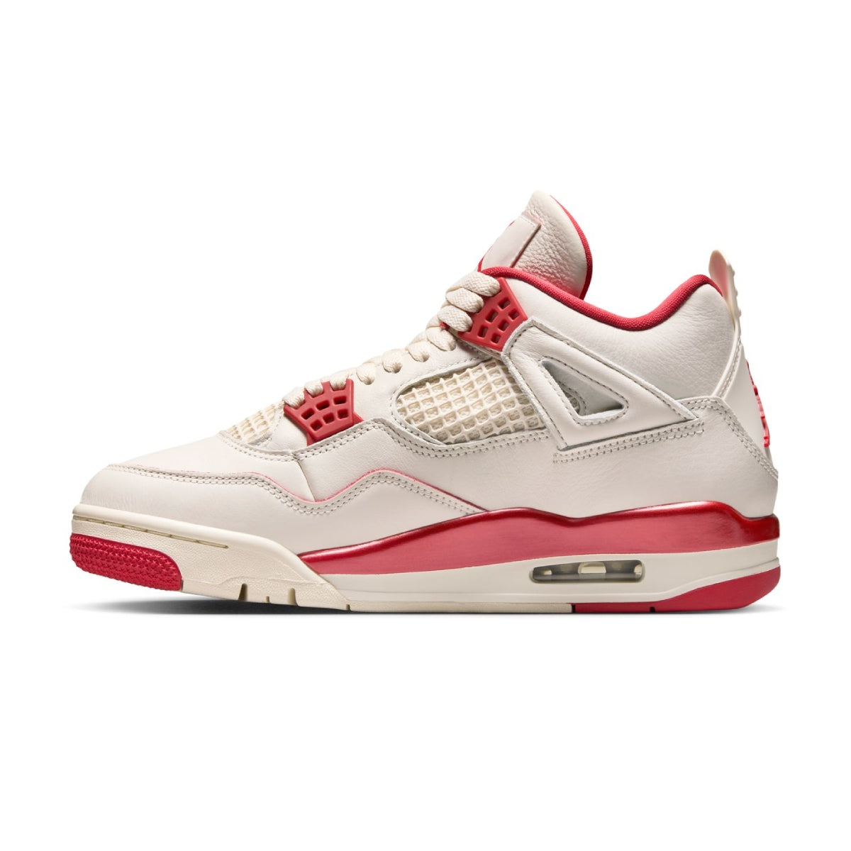 Wmns Air Jordan 4 Retro 'Pale Ivory and Tough Red'