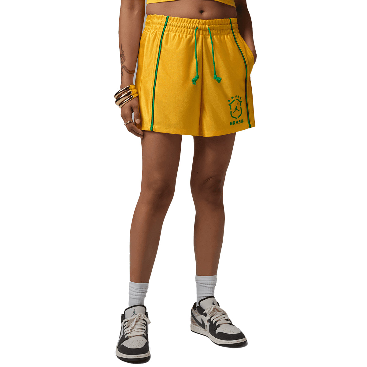 + Brasil Futebol Wmns Knit Shorts 'Varsity Maize'