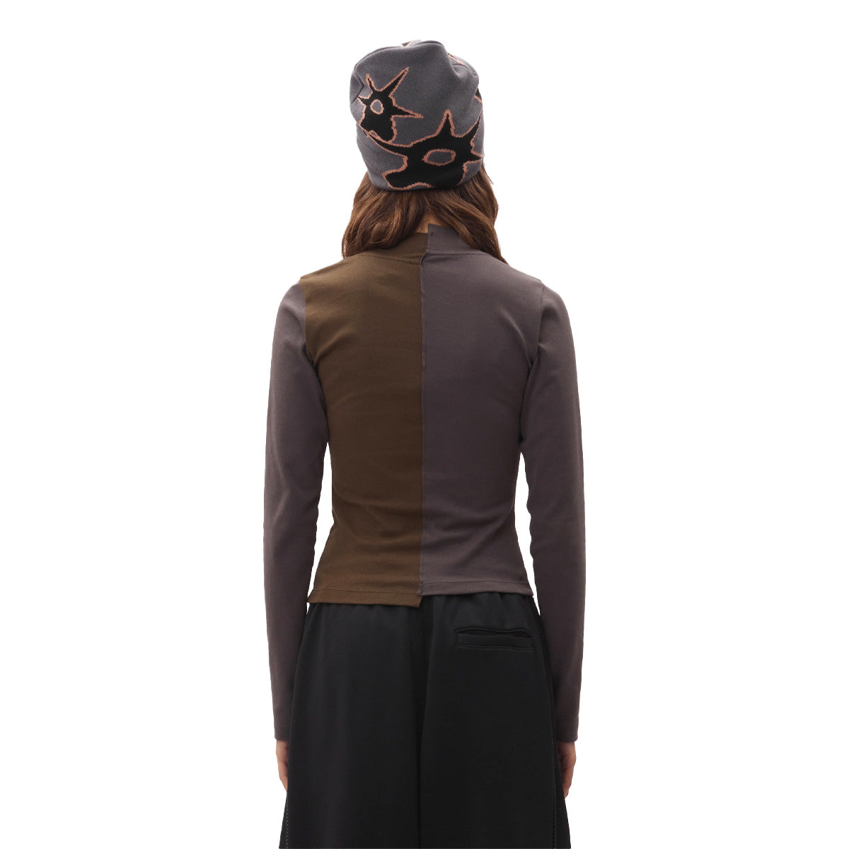 Split L/S Top 'Green Brown'