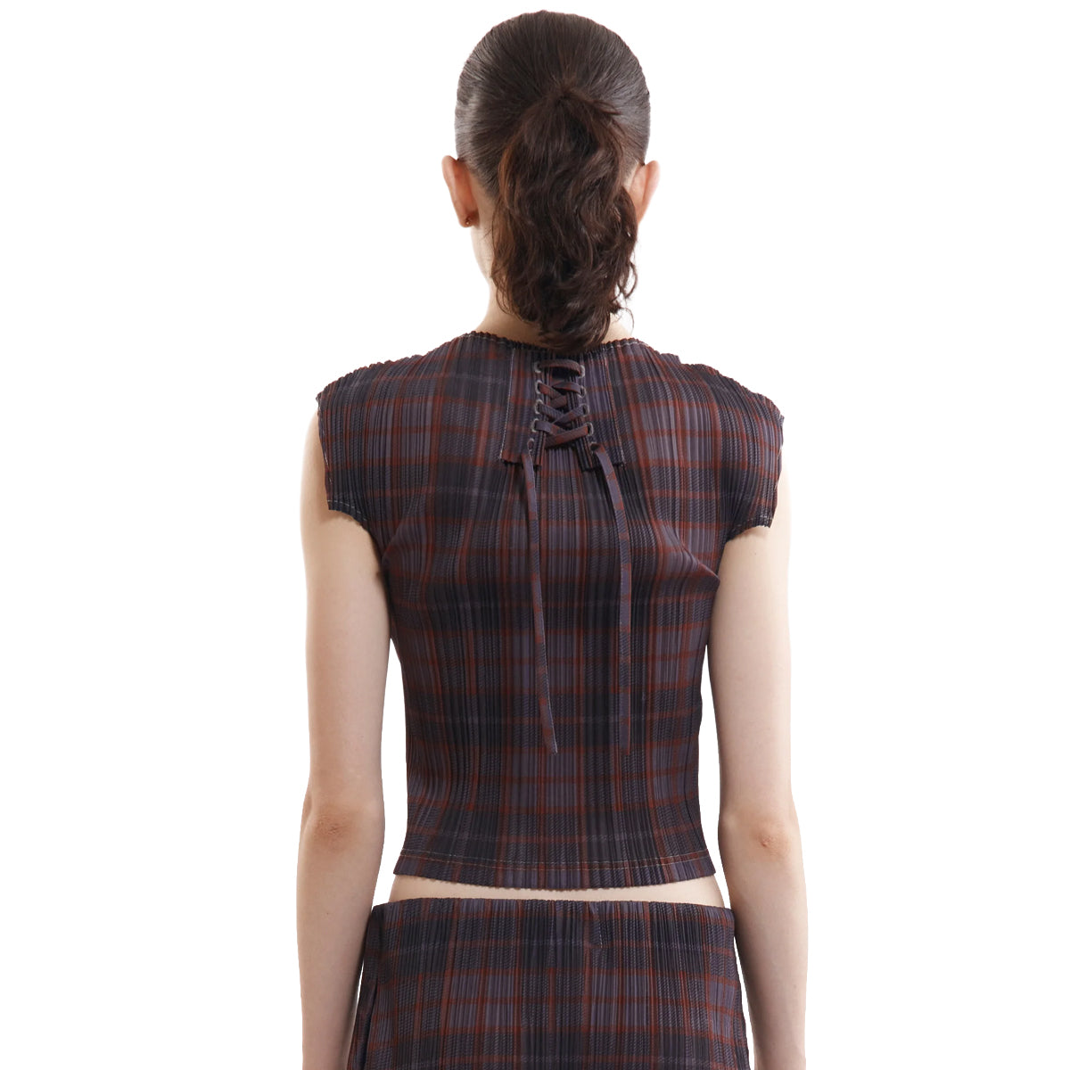 Bodhi Pleated Top 'Grey Check'