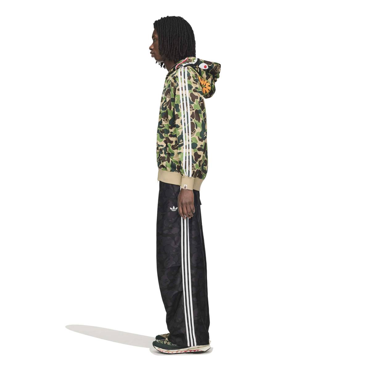 + BAPE Shark Track Hoodie Jacket 'Crew Green'