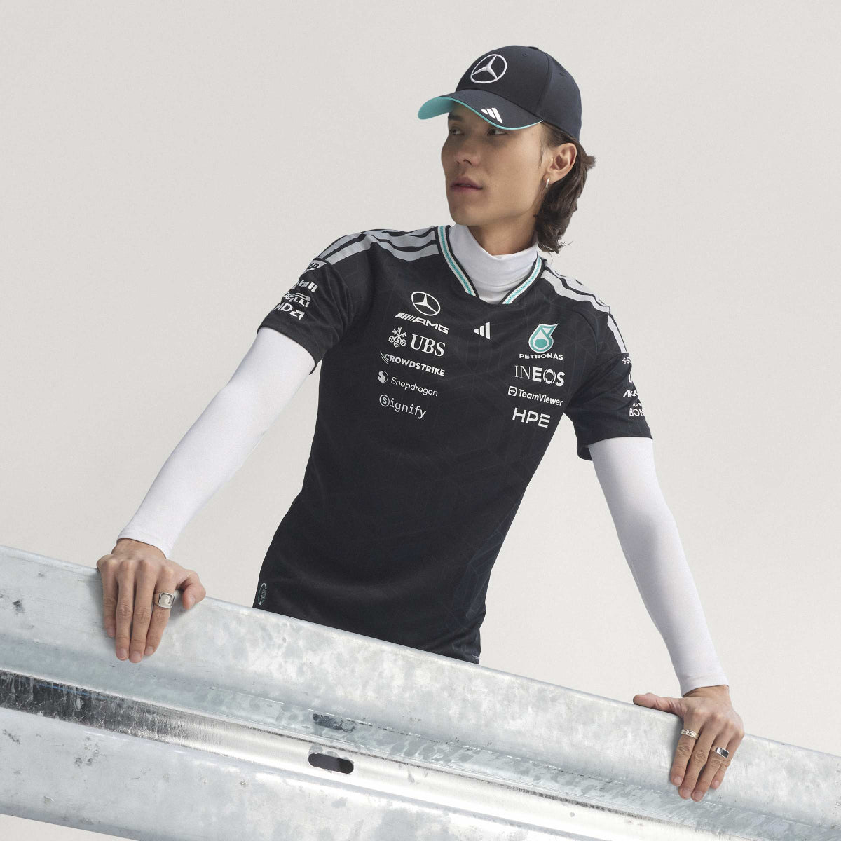 + Mercedes AMG Petronas F1 Team Driver Jersey Authentic 'Black'