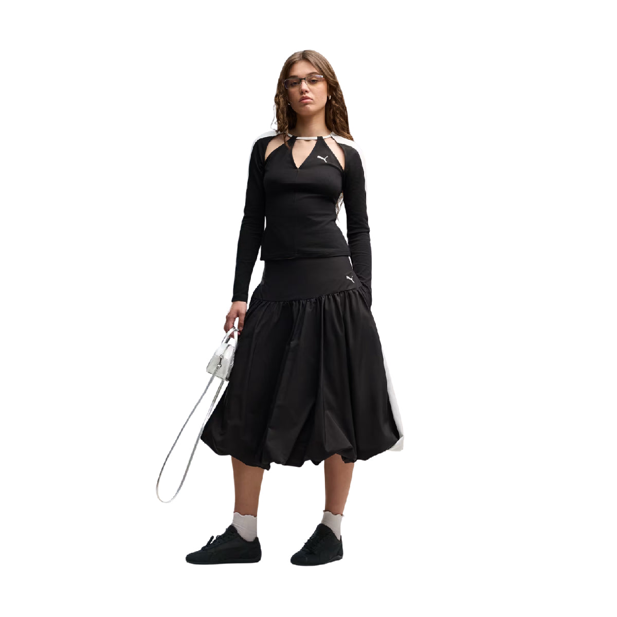 T7 Balloon Midi Skirt 'Black'