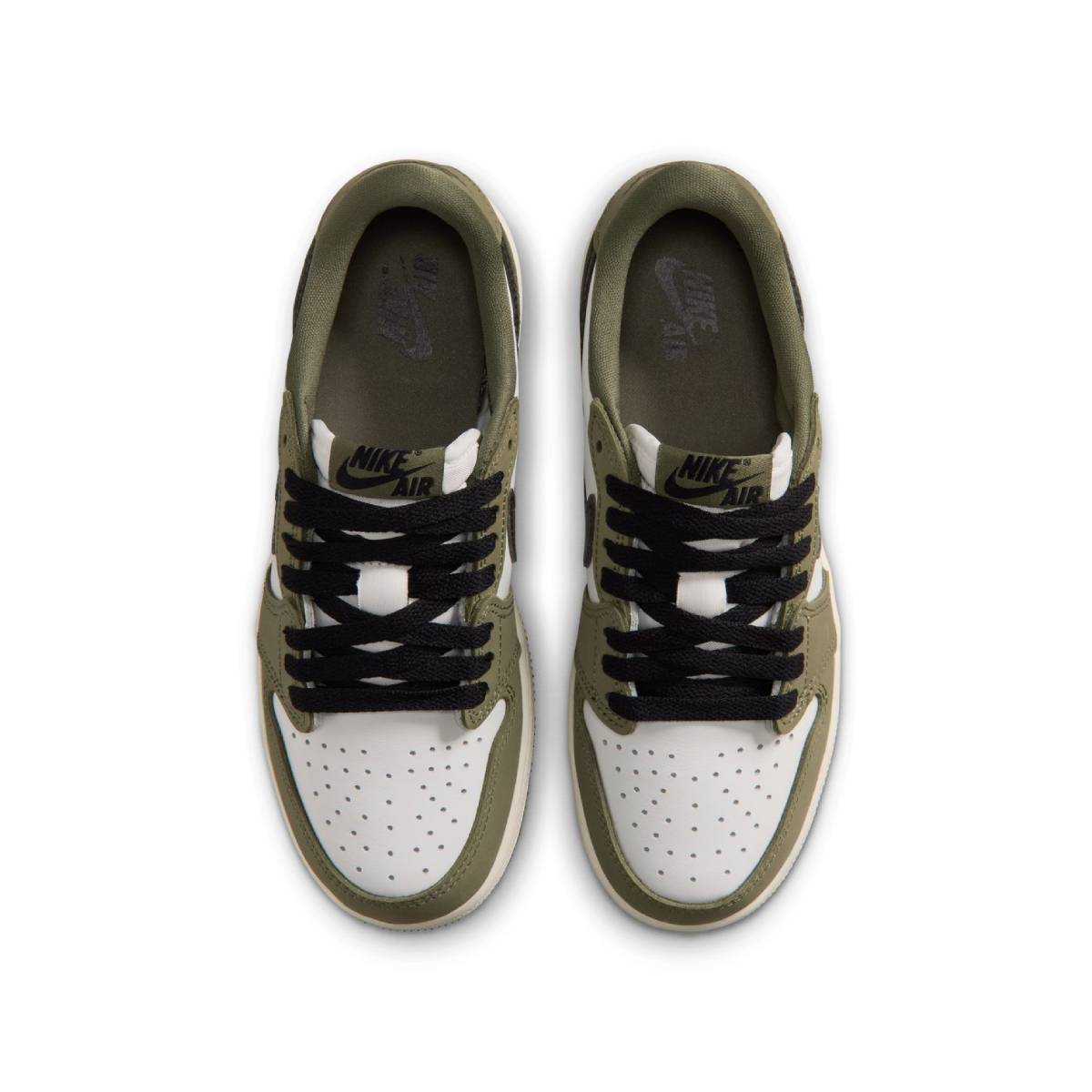 Kids Air Jordan 1 Retro Low OG ‘Medium Olive Summit White’