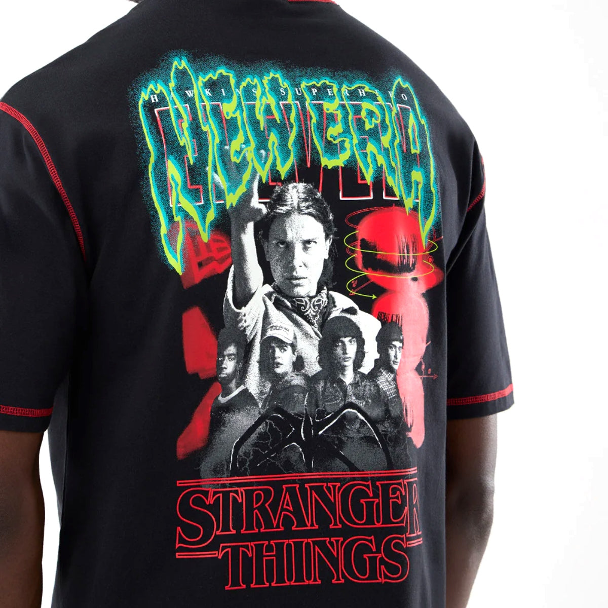 + Stranger Things Eleven SS Oversized Cotton Tee 'Black'