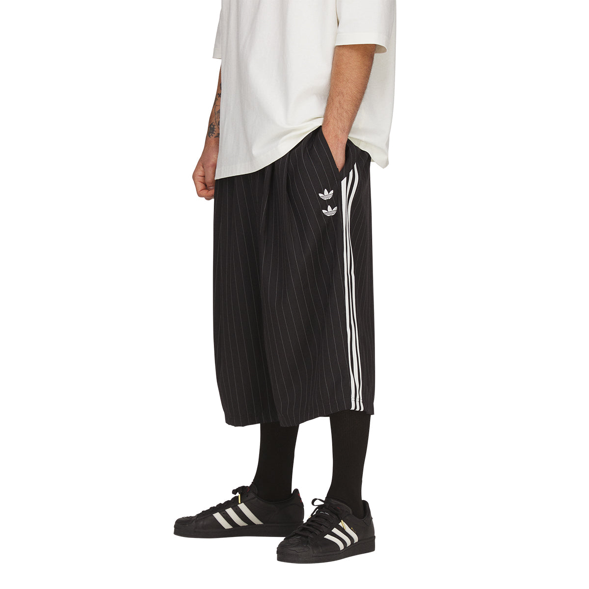+ Willy Chavarria Pinstripe Shorts 'Black White'