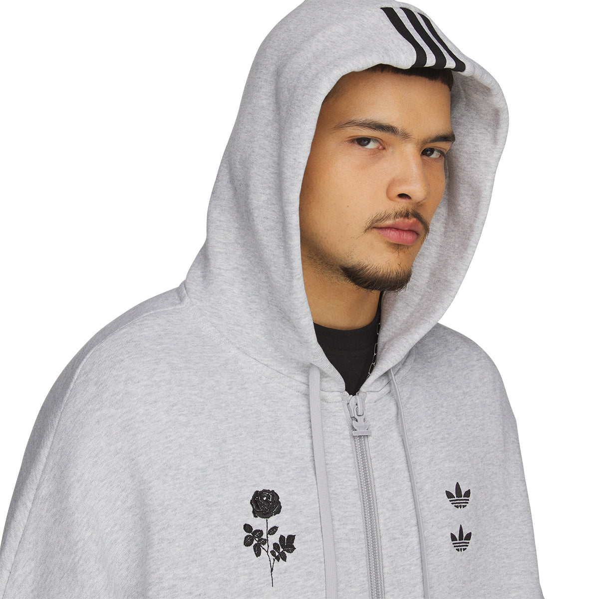 + Willy Chavarria Full Zip Logo Hoodie 'Light Grey Heather'