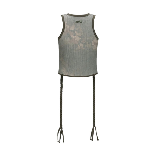 Andersson Bell Camouflage Hand-Braided Waffle Tank Top 'Sand