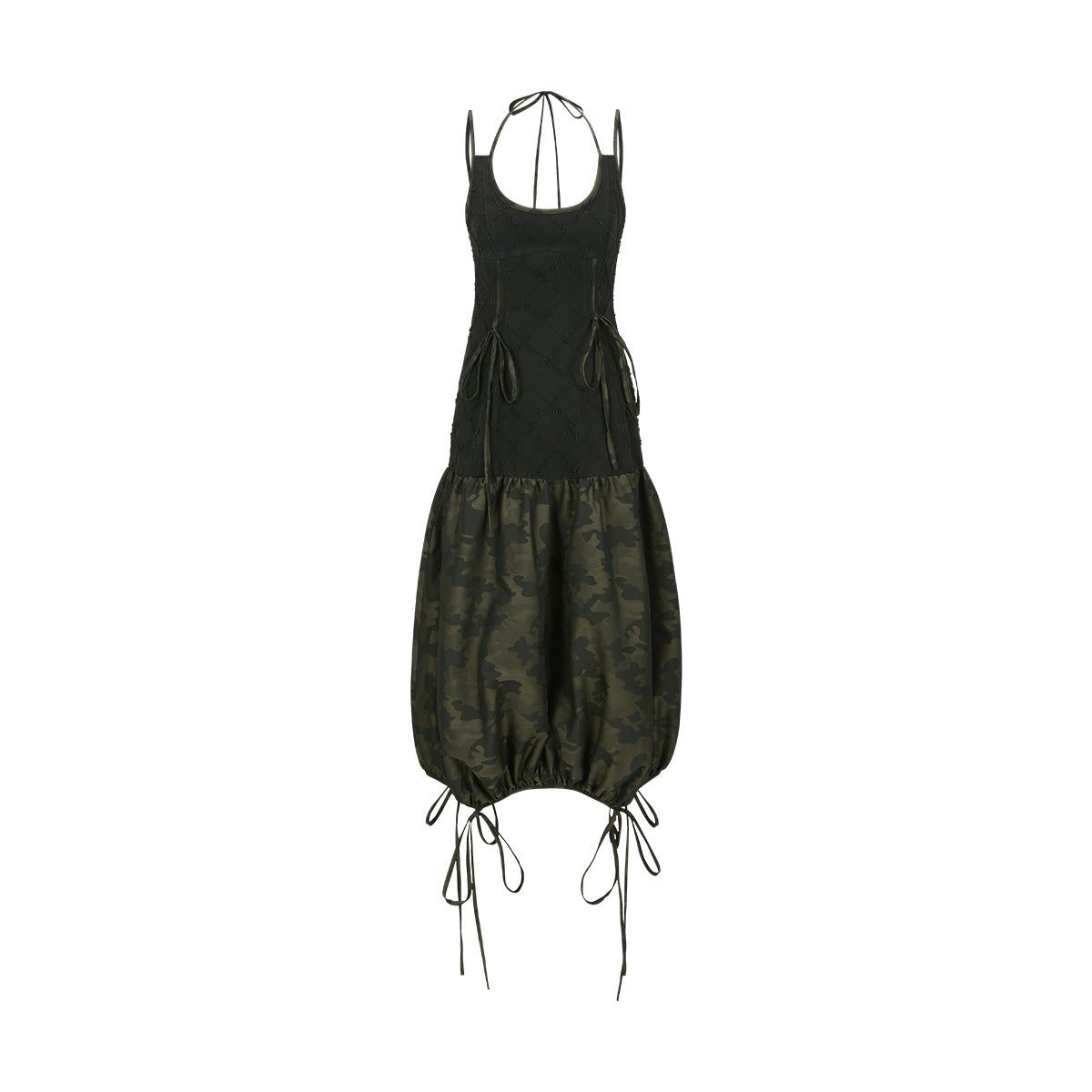 Camouflage Parachute Balloon Dress 'Black'