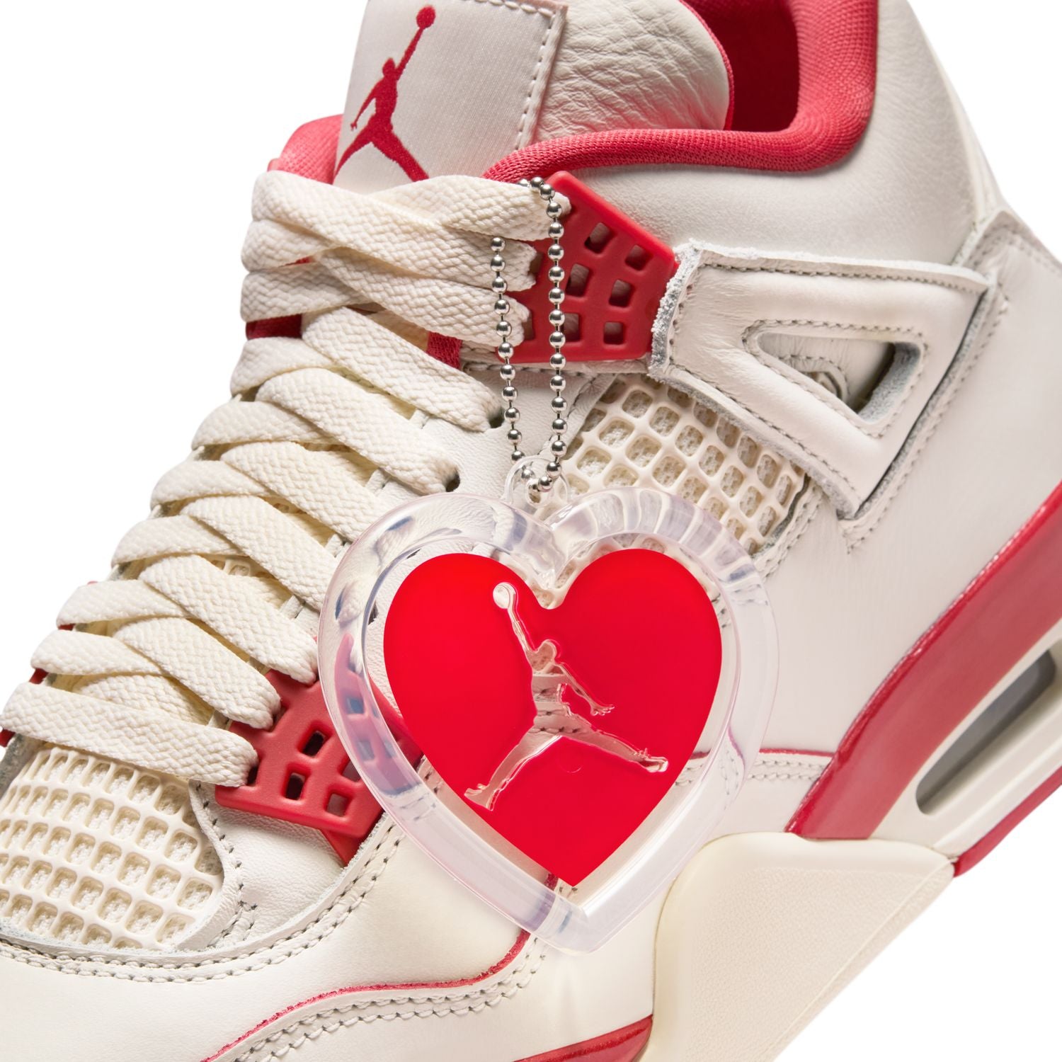 Wmns Air Jordan 4 Retro 'Pale Ivory and Tough Red'