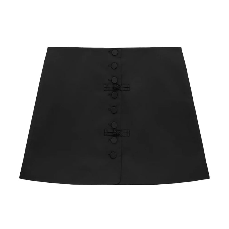 Button Up Skirt 'Black'
