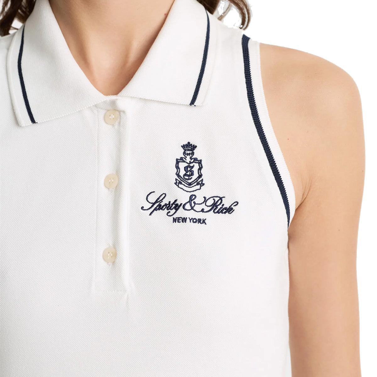Vendome Pique Polo Dress 'White'