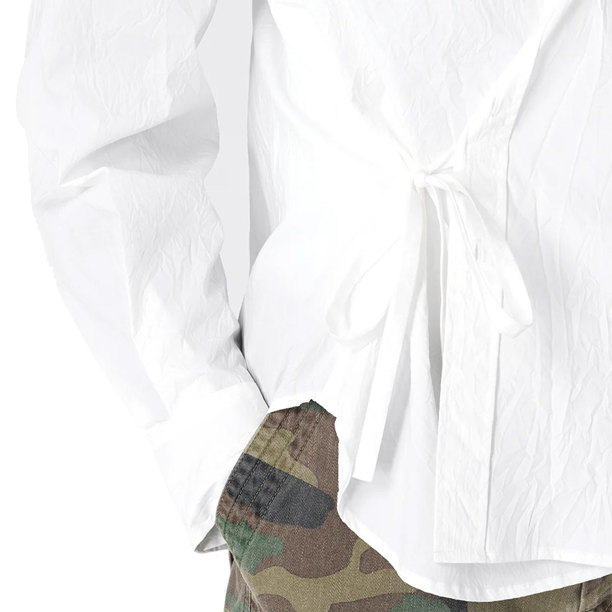 Crinkled Kimono Shirt 'White'