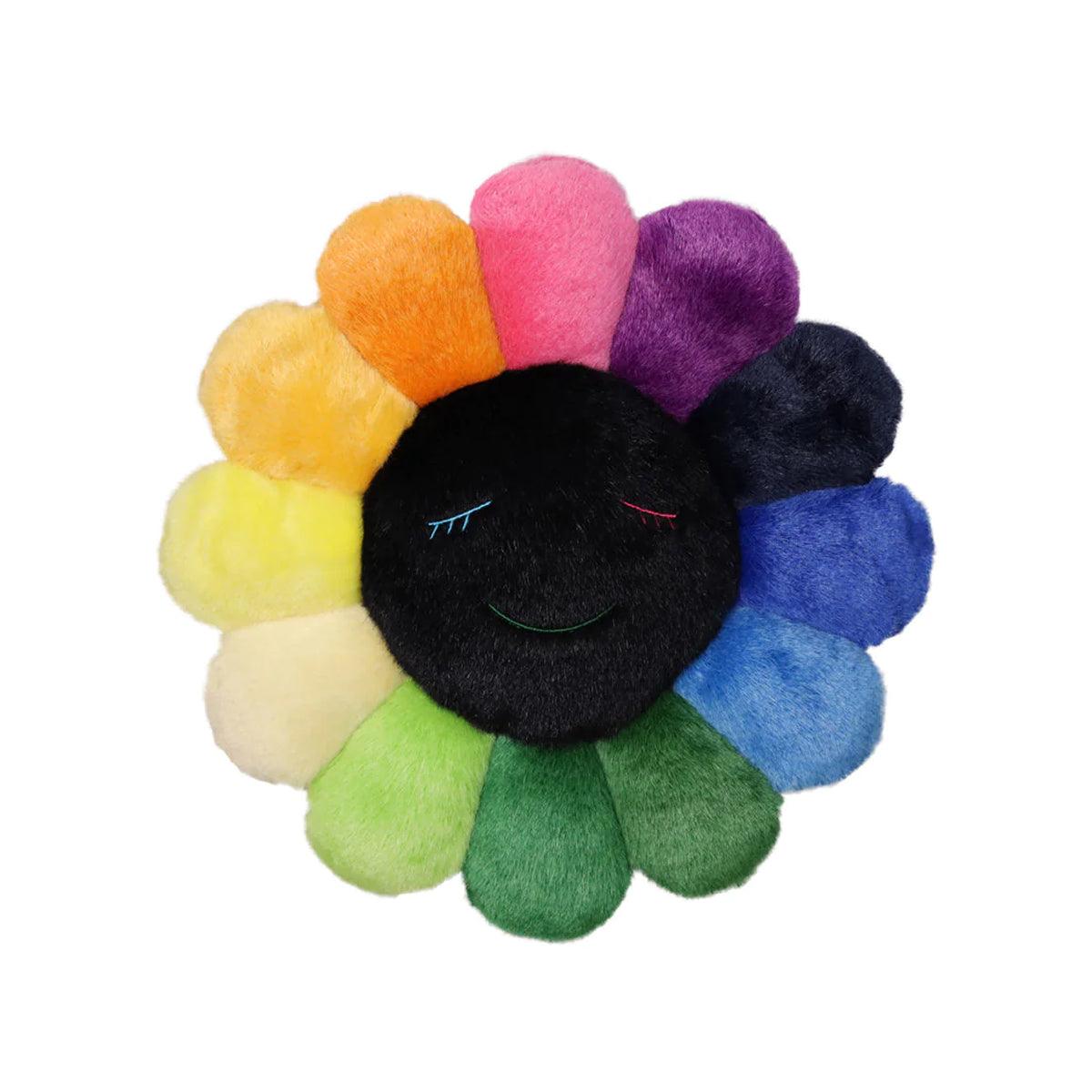 Flower Cushion 30cm 'Rainbow Black'