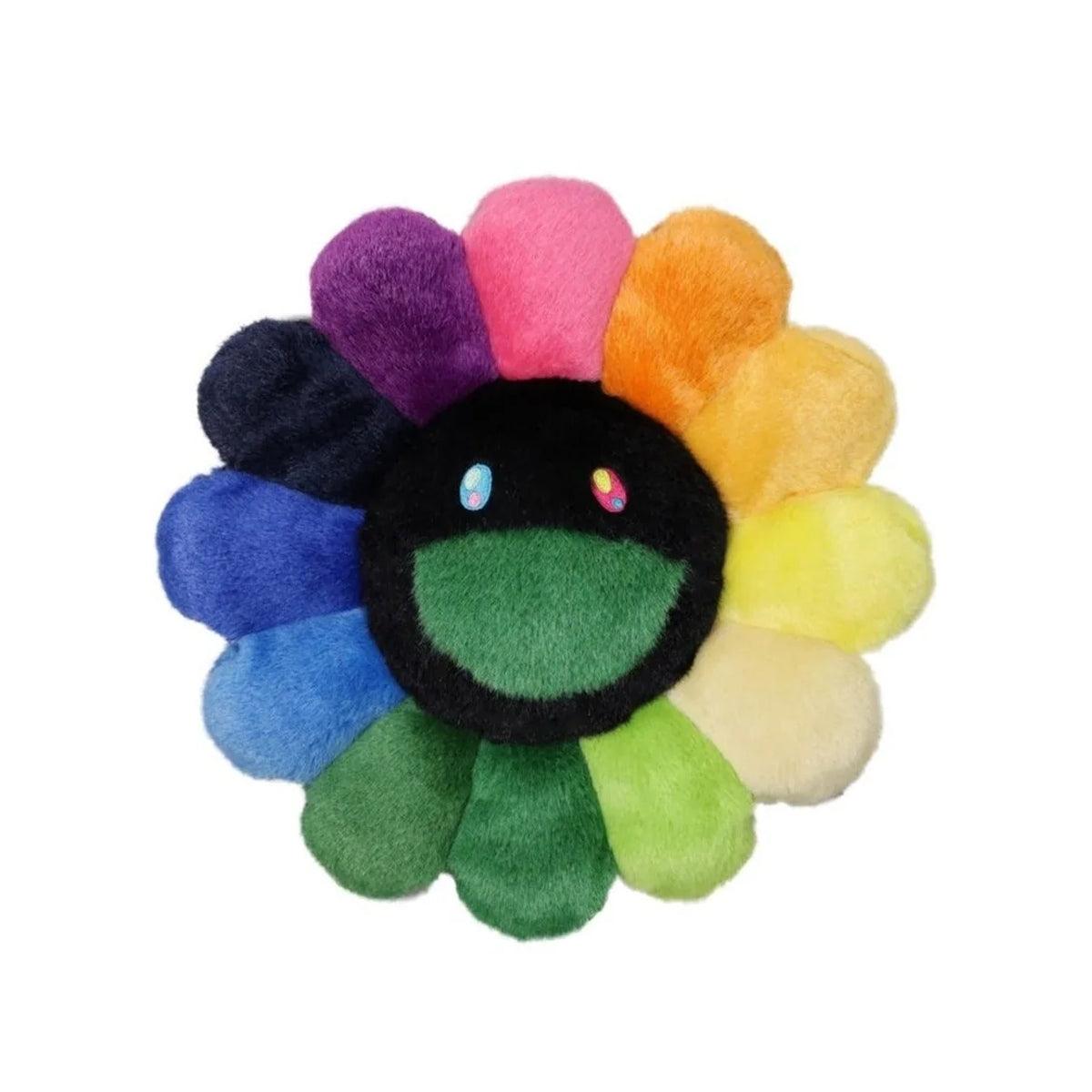 Flower Cushion 30cm 'Rainbow Black'