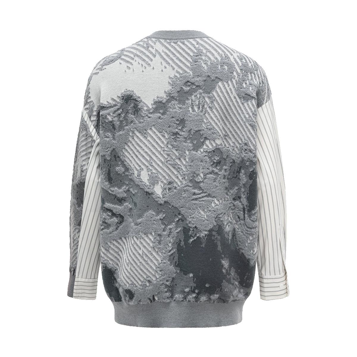 Landscape Painting Jacquard Jumper 'Grey'