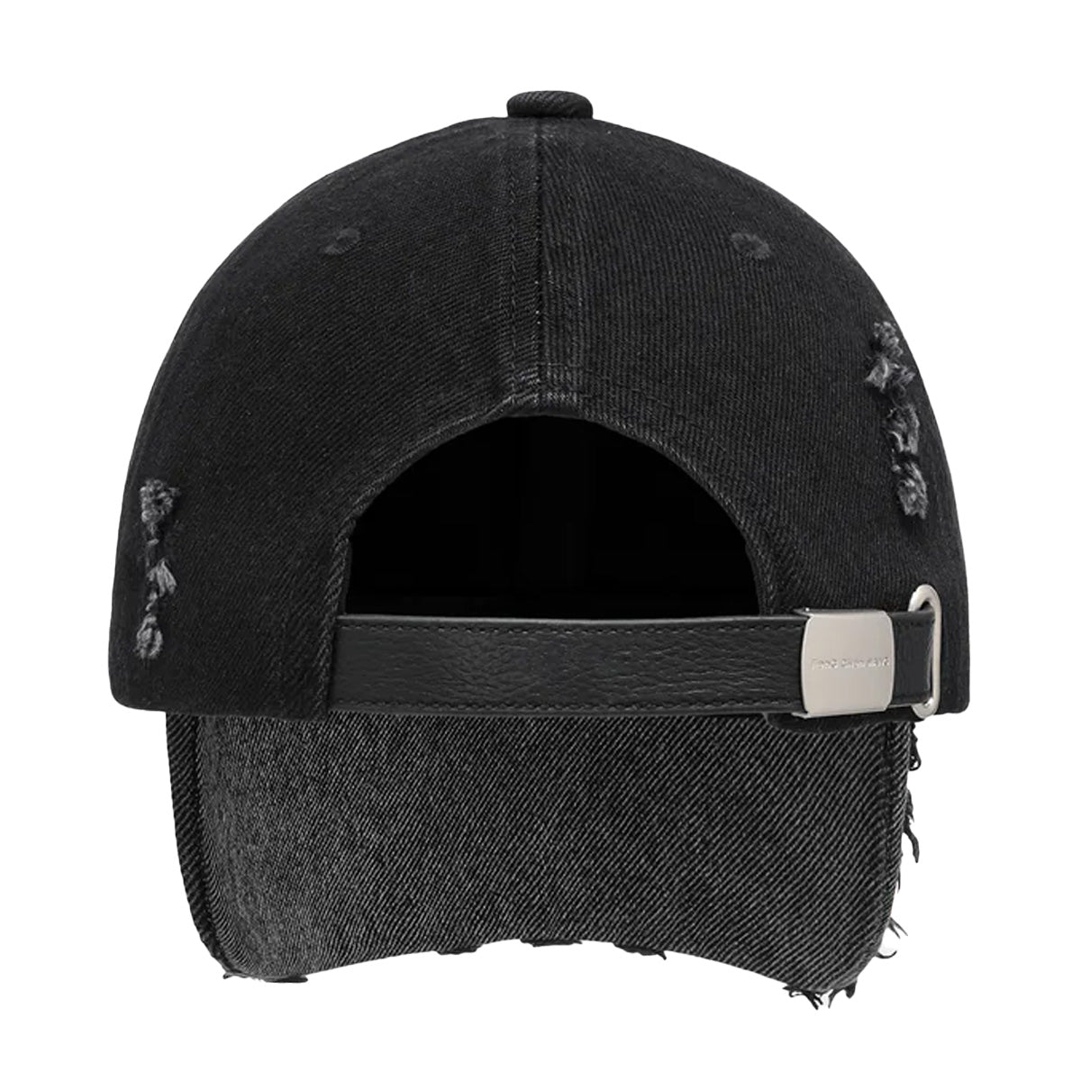 Embroidered Washed Denim Cap 'Black'