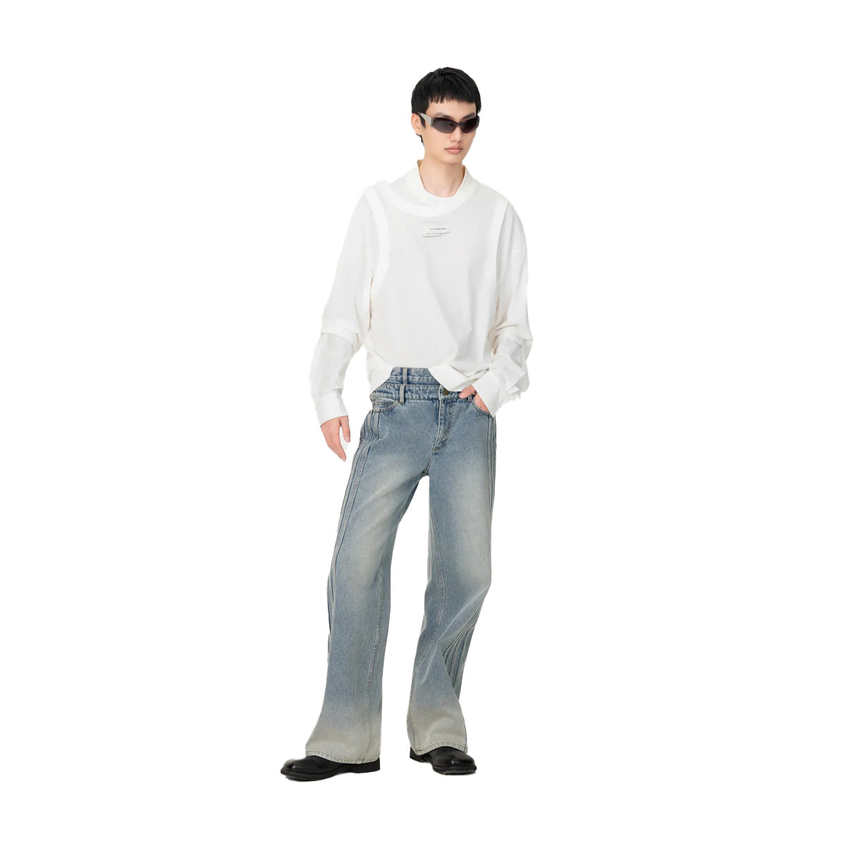 2-In-1 Long Sleeve Tee 'White'