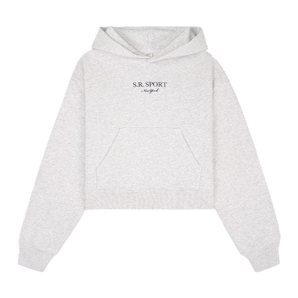 ★Sporty & Rich★ SR Sports Logo Hood Heather Gray HCAW2326H Sporty & Rich SR Sport Cropped Hoodie 'Heather Grey