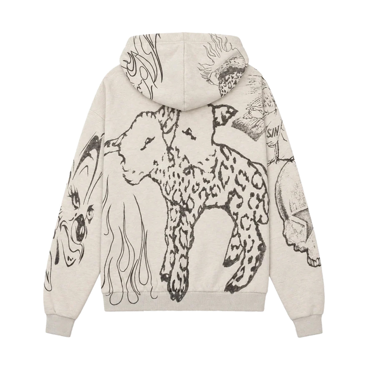 Graffiti Zip-Up Hoodie 'Grey'