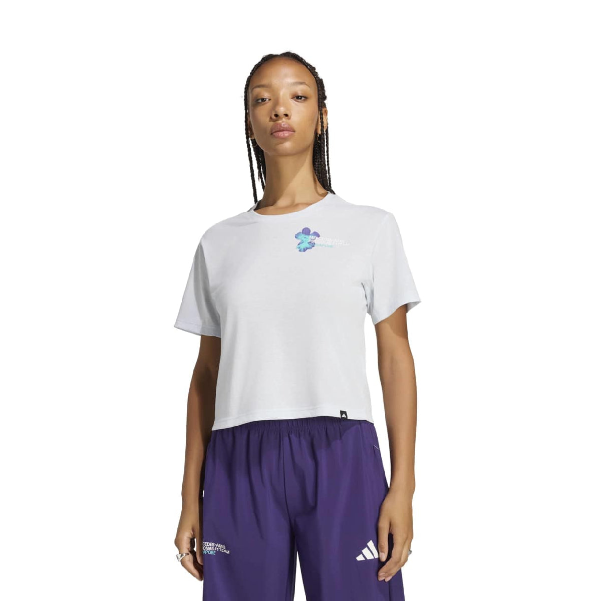 + Mercedes-AMG Petronas F1 Team Vanda Bloom Crop Tee 'Blue Tint'