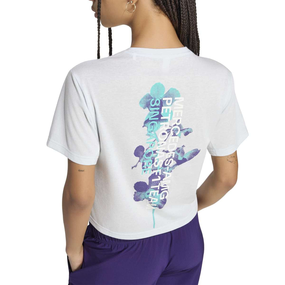 + Mercedes-AMG Petronas F1 Team Vanda Bloom Crop Tee 'Blue Tint'
