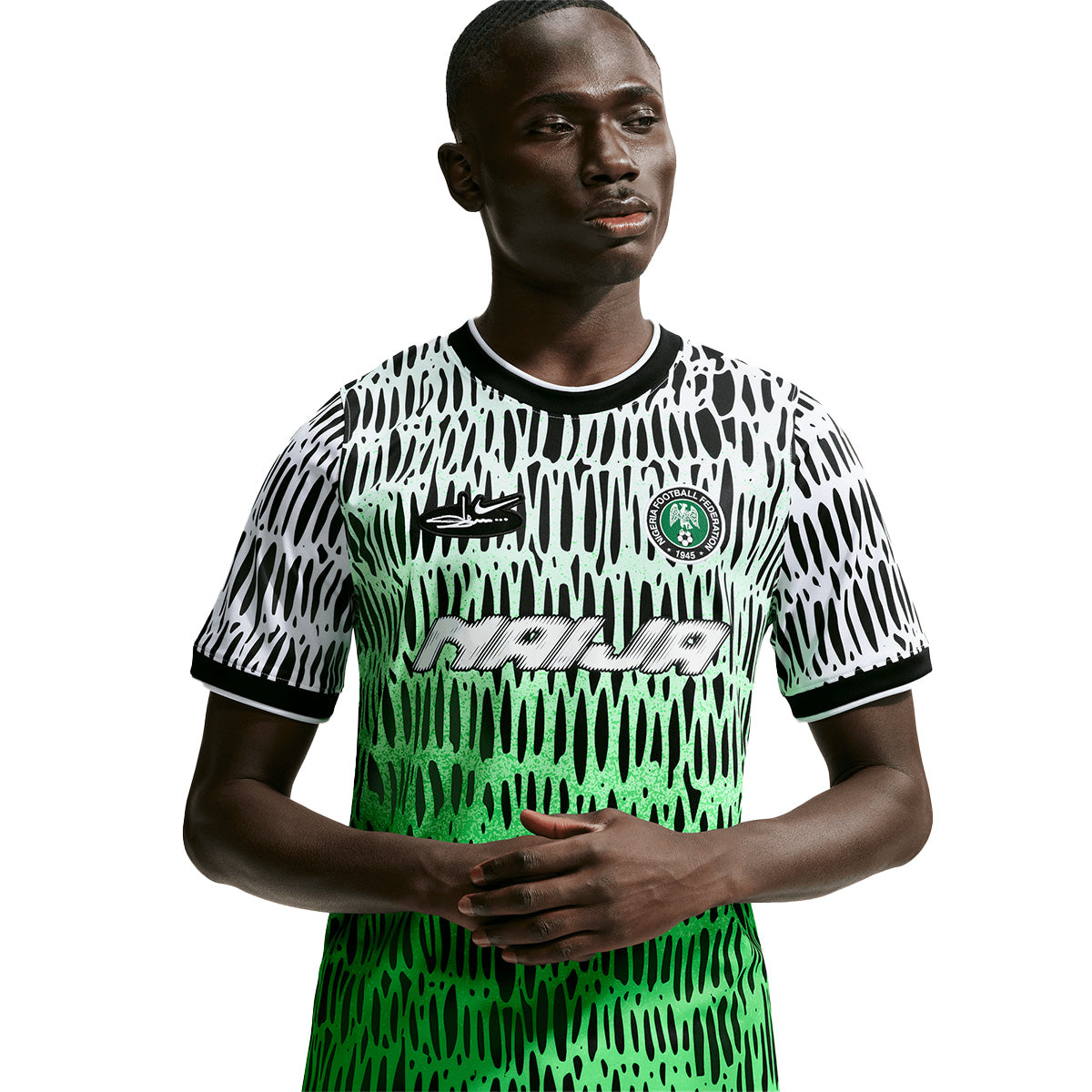 + Slawn + Nigeria Dri-FIT X2 Academy Pro Soccer Top 'Black White'