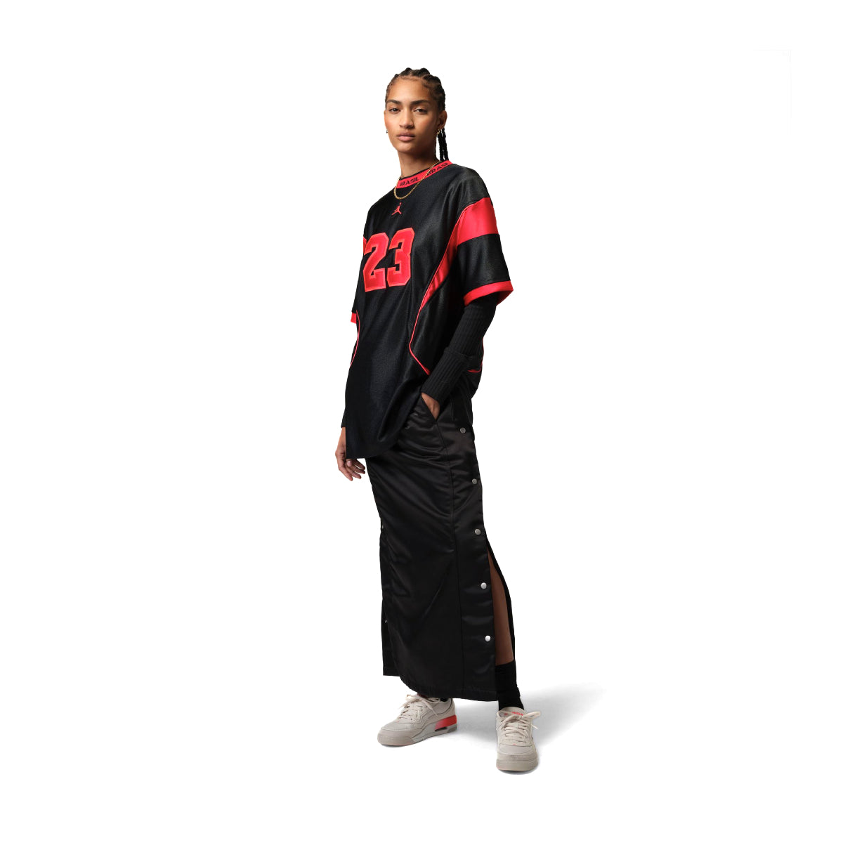 + Brasil Futebol Wmns Brooklyn Jersey Dress 'Black University Red'