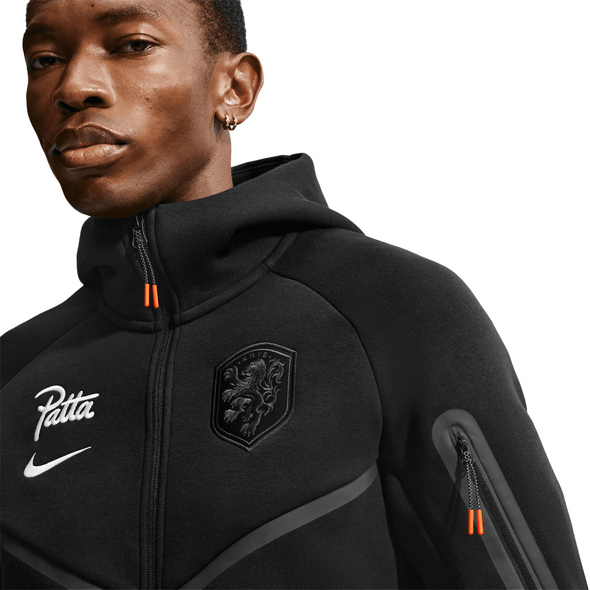 + Patta + Netherlands Tech Fleece Full-Zip Windrunner Hoodie 'Black'