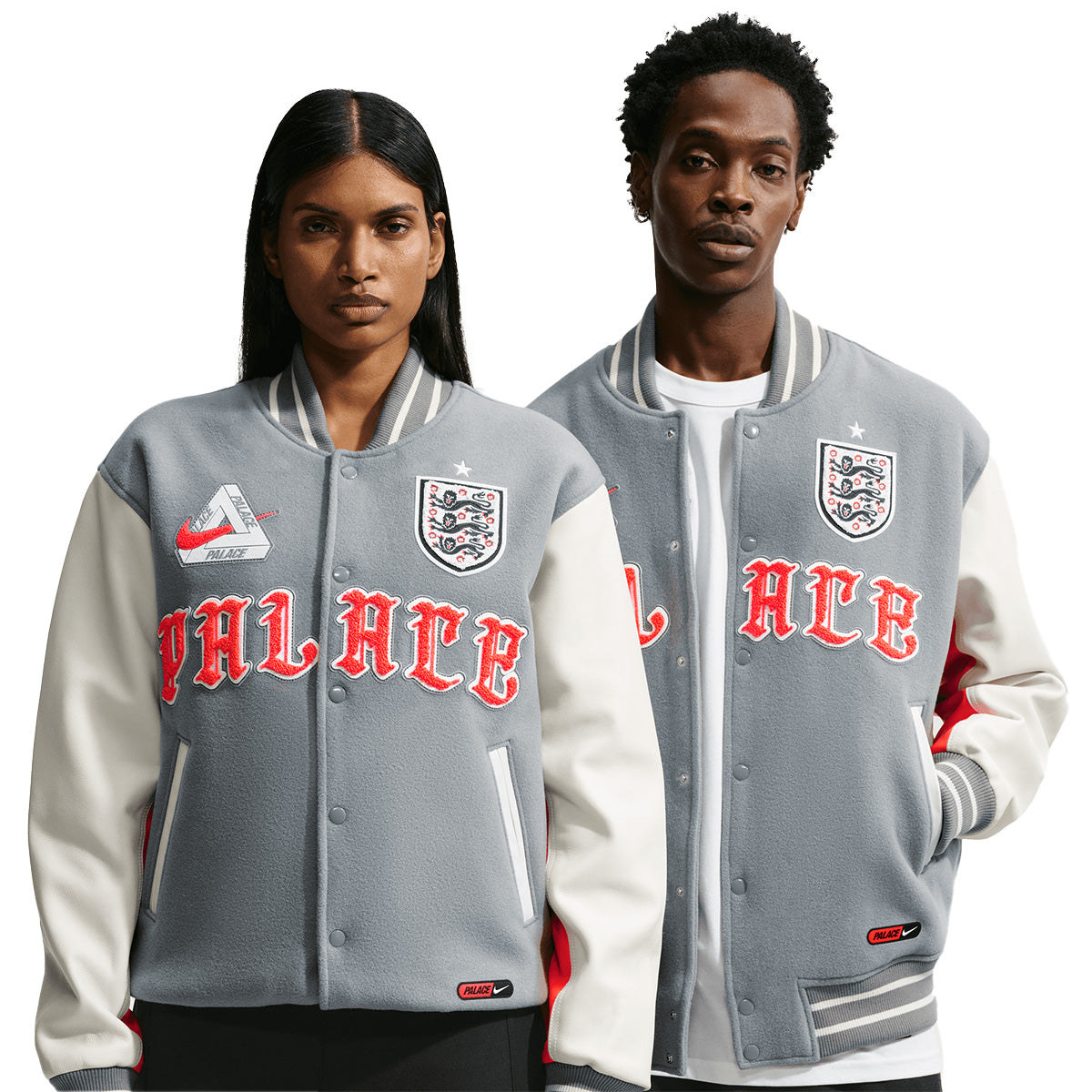 + Palace + England Varsity Jacket 'Cool Grey'