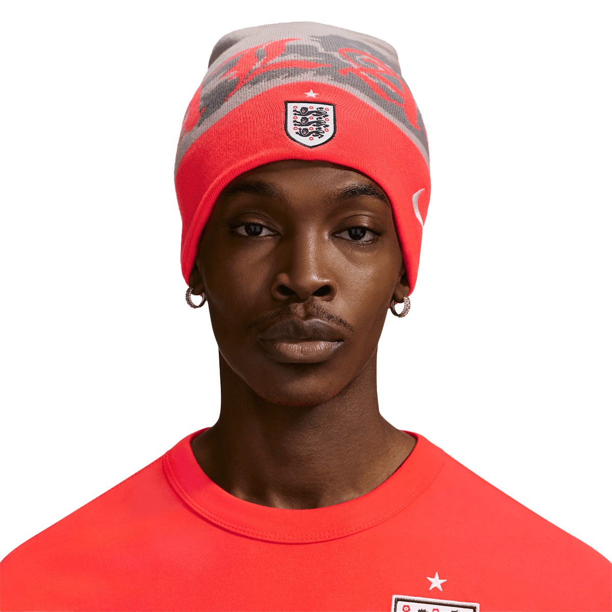 + Palace + England Uncuffed Beanie 'Pewter Grey'