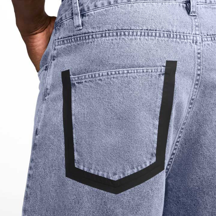 "Your Message Here" Denim Shorts 'Indigo'