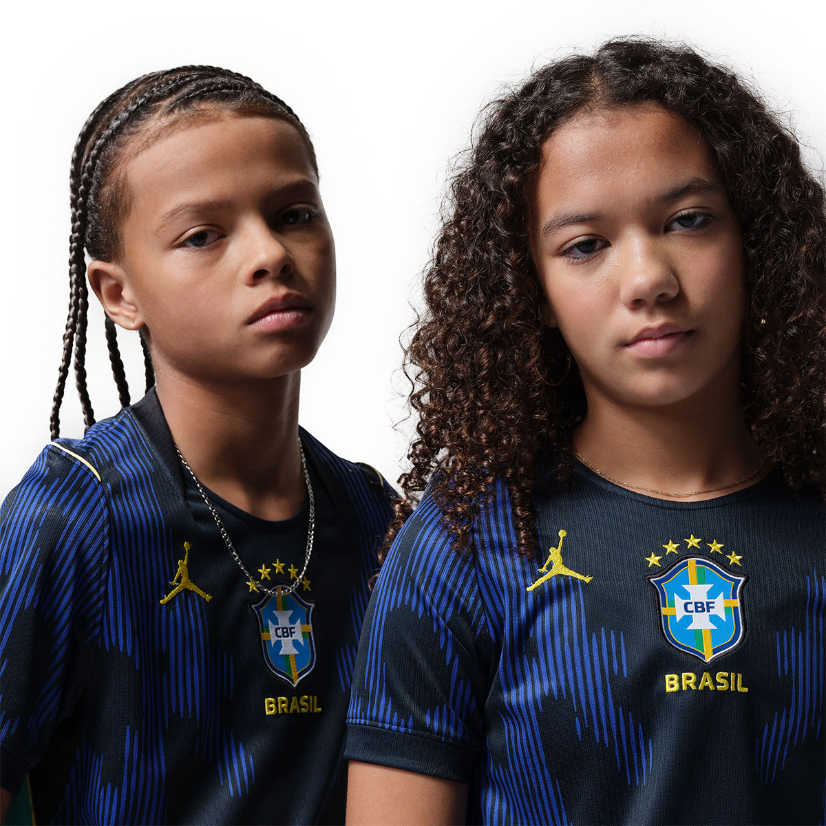 + Brasil Futebol Kids 2026 Stadium Away Dri-FIT Football Replica Shirt 'Old Royal Black'